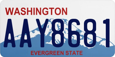 WA license plate AAY8681