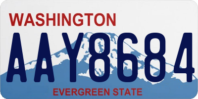 WA license plate AAY8684