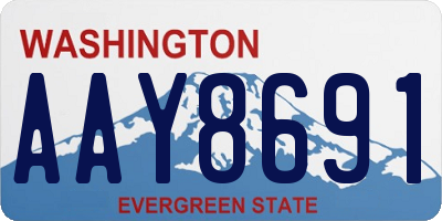 WA license plate AAY8691