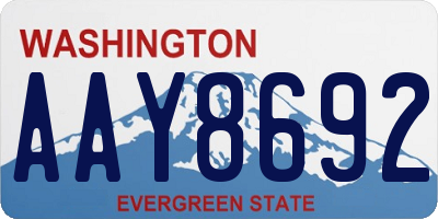 WA license plate AAY8692