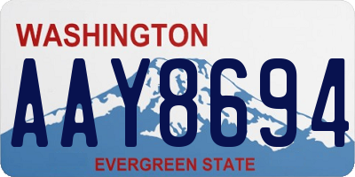WA license plate AAY8694