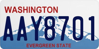 WA license plate AAY8701