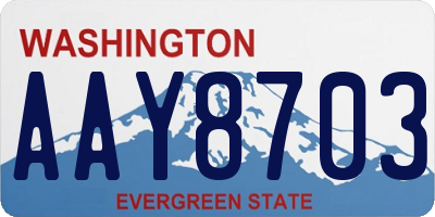 WA license plate AAY8703