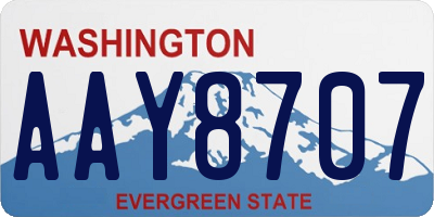 WA license plate AAY8707