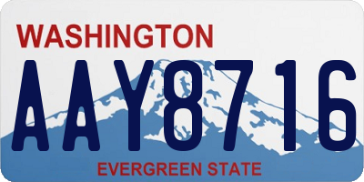 WA license plate AAY8716