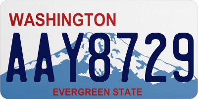 WA license plate AAY8729