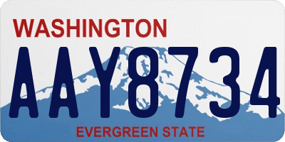 WA license plate AAY8734