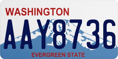 WA license plate AAY8736