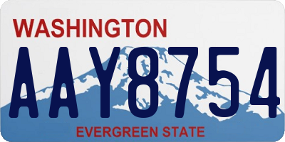 WA license plate AAY8754