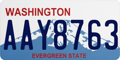 WA license plate AAY8763