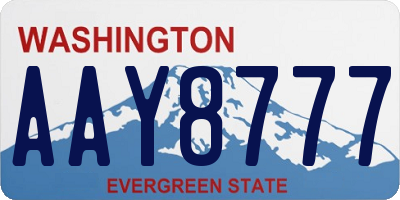 WA license plate AAY8777