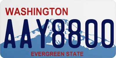 WA license plate AAY8800