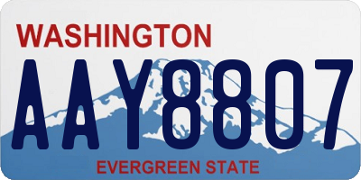 WA license plate AAY8807