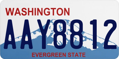WA license plate AAY8812