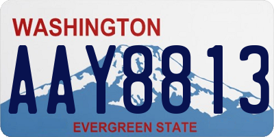 WA license plate AAY8813
