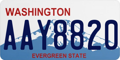 WA license plate AAY8820
