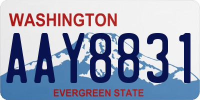 WA license plate AAY8831