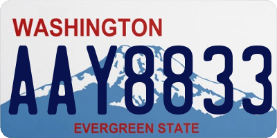 WA license plate AAY8833