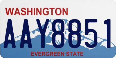 WA license plate AAY8851
