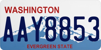 WA license plate AAY8853