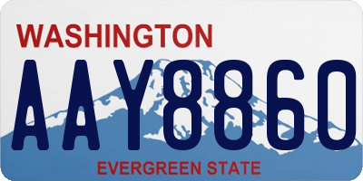 WA license plate AAY8860