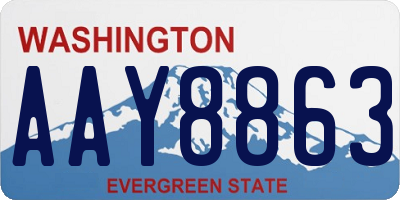 WA license plate AAY8863