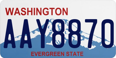 WA license plate AAY8870