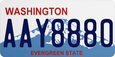 WA license plate AAY8880