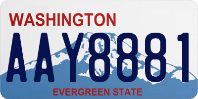 WA license plate AAY8881