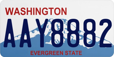 WA license plate AAY8882