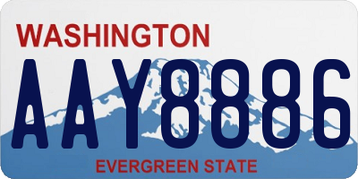 WA license plate AAY8886
