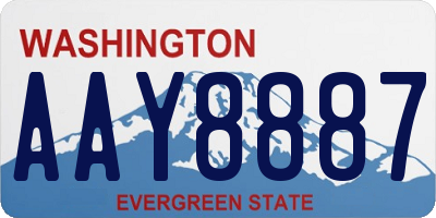 WA license plate AAY8887