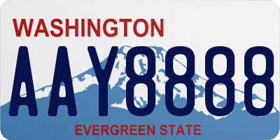 WA license plate AAY8888