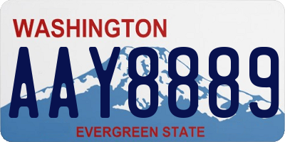 WA license plate AAY8889