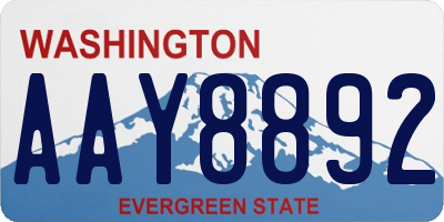 WA license plate AAY8892