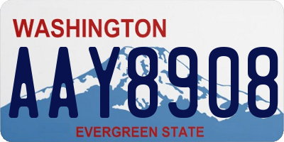 WA license plate AAY8908