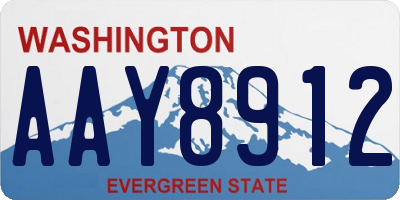 WA license plate AAY8912