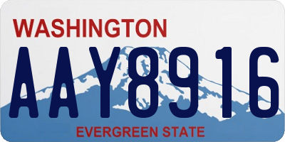 WA license plate AAY8916
