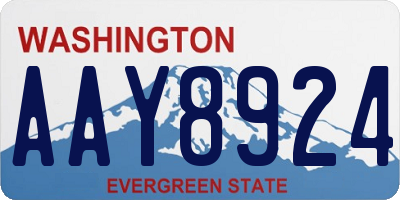 WA license plate AAY8924