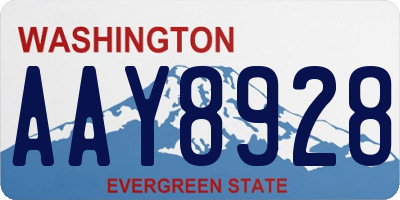 WA license plate AAY8928