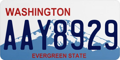 WA license plate AAY8929