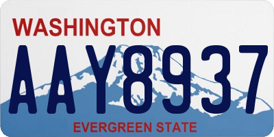 WA license plate AAY8937