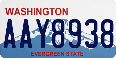 WA license plate AAY8938