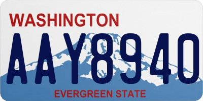 WA license plate AAY8940