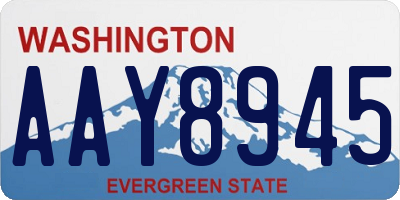 WA license plate AAY8945