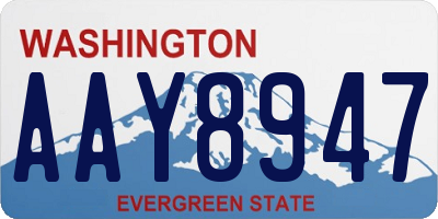 WA license plate AAY8947