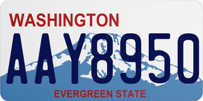 WA license plate AAY8950