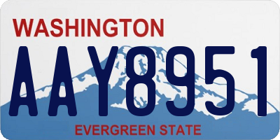 WA license plate AAY8951