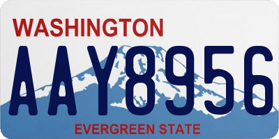 WA license plate AAY8956