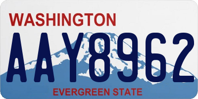 WA license plate AAY8962